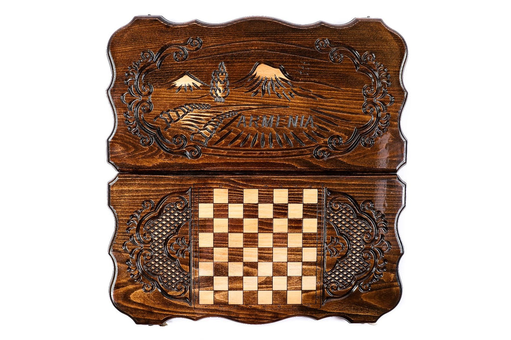 Armenian Classic Wooden Backgammon Board Ararat 23.6" | 60 cm - Unumperfectus