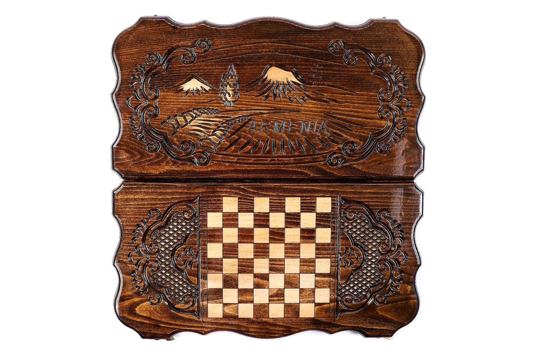 Armenian Classic Wooden Backgammon Board Ararat 23.6" | 60 cm - Unumperfectus