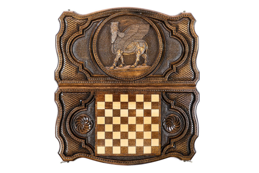 Backgammon Board - Assyrian Coat of Arms - Unumperfectus