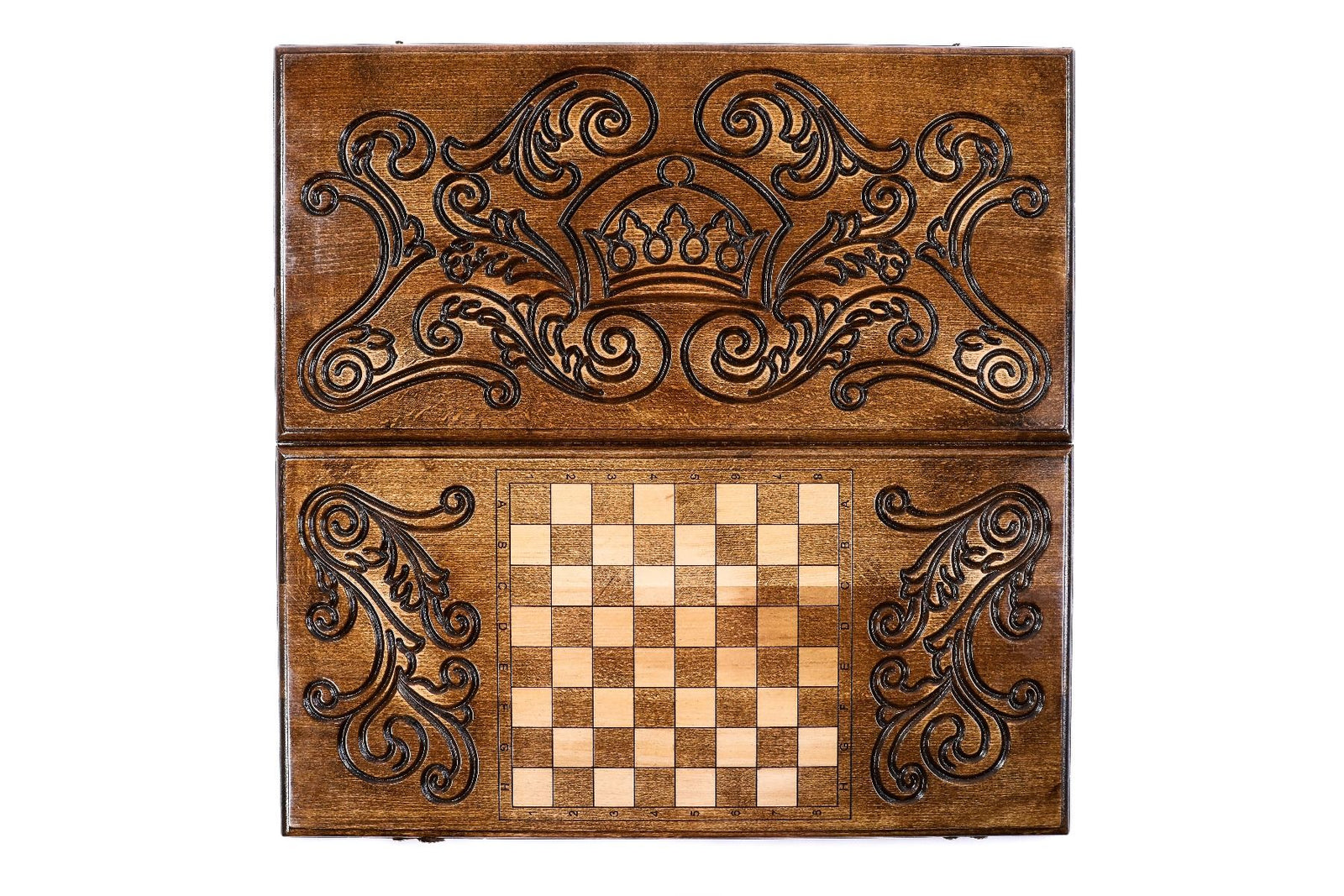Wooden Carved Backgammon Set Rococo 23.6" | 60 cm - Unumperfectus