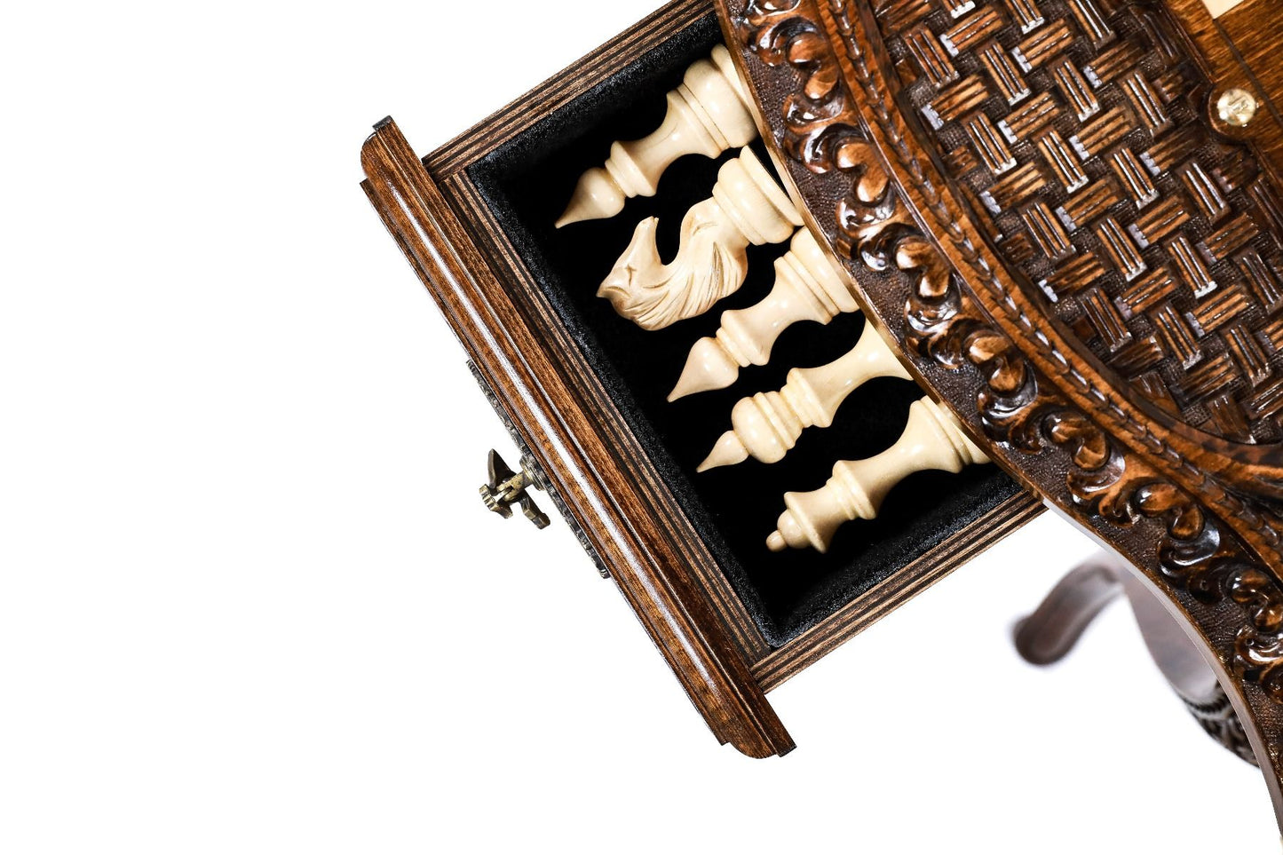 Chess Table Carved Luxurious
