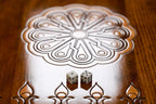 Handcrafted backgammon set with 32 beech and walnut wood playing pieces