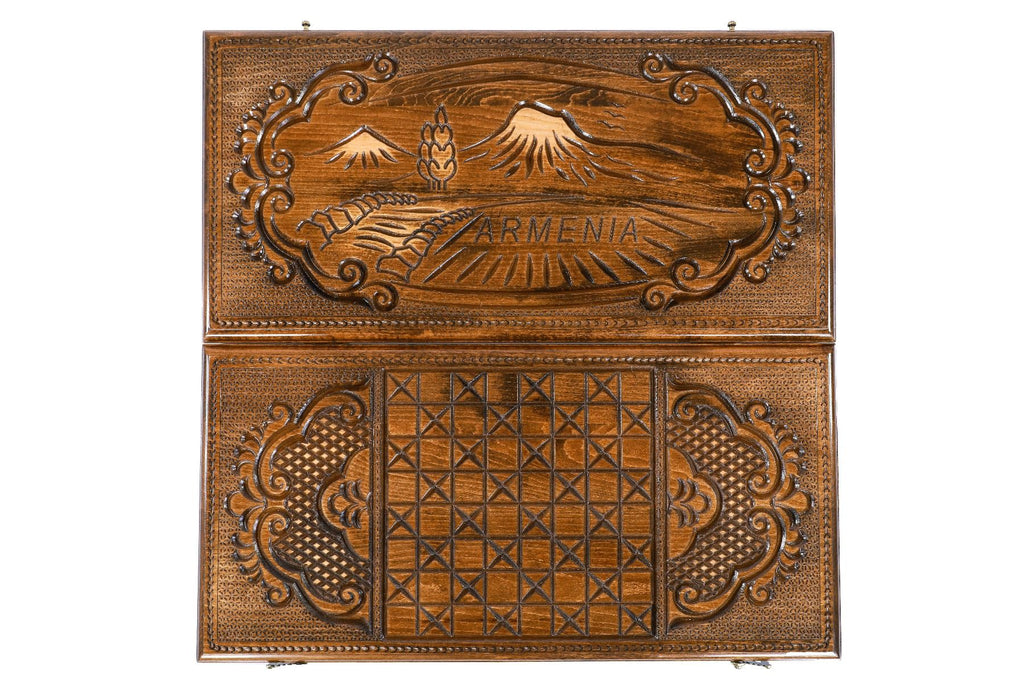 Armenian Wooden Classic Backgammon Board Ararat 23.6" | 60 cm - Unumperfectus