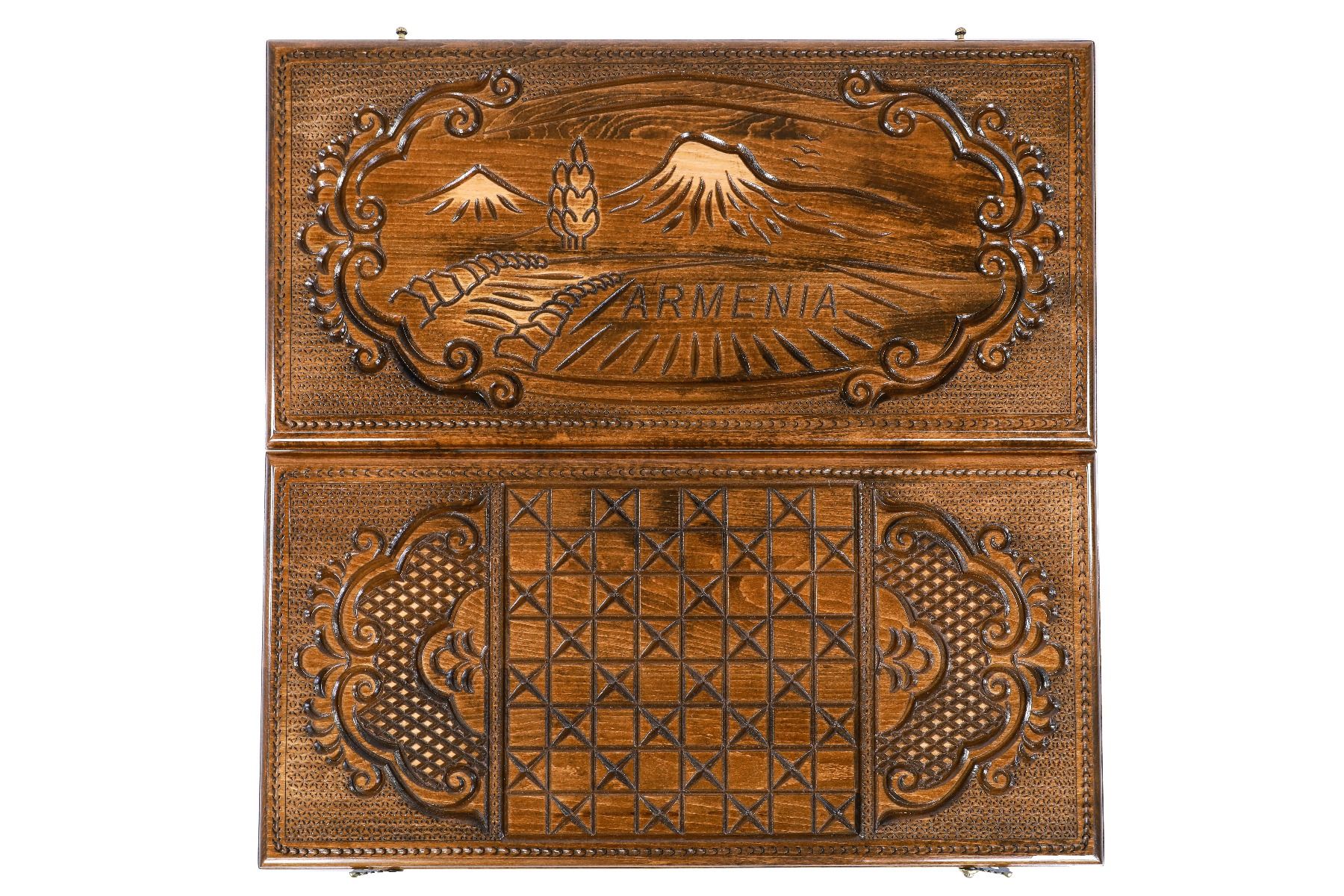 Armenian Wooden Classic Backgammon Board Ararat 23.6" | 60 cm - Unumperfectus