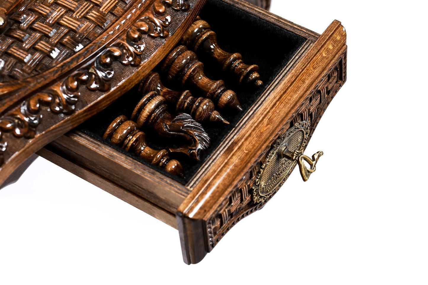 Chess Table Carved Luxurious