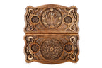 Coat of Arms of Uzbekistan backgammon board - angled view