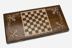 Armenian Backgammon Set - White Ornaments II - handmade wooden backgammon board
