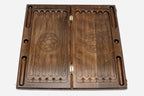 Armenian Backgammon Set - White Ornaments II - handmade wooden backgammon board