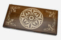 Armenian Backgammon Set - White Ornaments - handmade wooden backgammon board