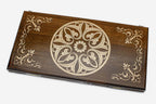Armenian Backgammon Set - White Ornaments - handmade wooden backgammon board