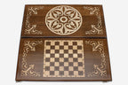 Armenian Backgammon Set - White Ornaments - handmade wooden backgammon board