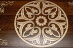Armenian Backgammon Set - White Ornaments - handmade wooden backgammon board