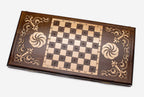 Backgammon Set White Infinity - handmade wooden backgammon board
