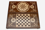 Backgammon Set White Infinity - handmade wooden backgammon board