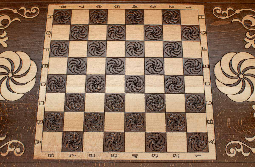 Backgammon Set White Infinity - handmade wooden backgammon board