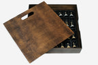 Golden marble chess set with bronze pieces and brass coordinate markers