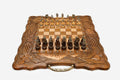 Grand Mount Ararat Beech Chess and Backgammon Set with Bronze Pieces