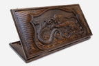 Backgammon Set Lion & Dragon - handmade wooden backgammon board