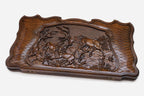 Backgammon Set Deer & Wolf - handmade wooden backgammon board