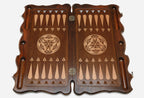 Backgammon Set Deer & Wolf - handmade wooden backgammon board