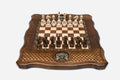Georgian Coat of Arms Beech Chess and Backgammon Set