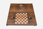 Backgammon Set Wolf V - handmade wooden backgammon board