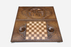 Armenian Backgammon Set - Ararat & Etchmiadzin - handmade wooden backgammon board