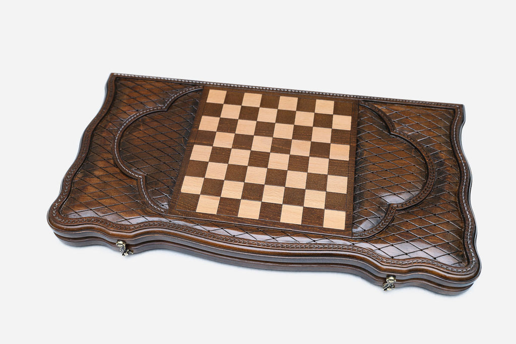 Backgammon Set Horses III - handmade wooden backgammon board