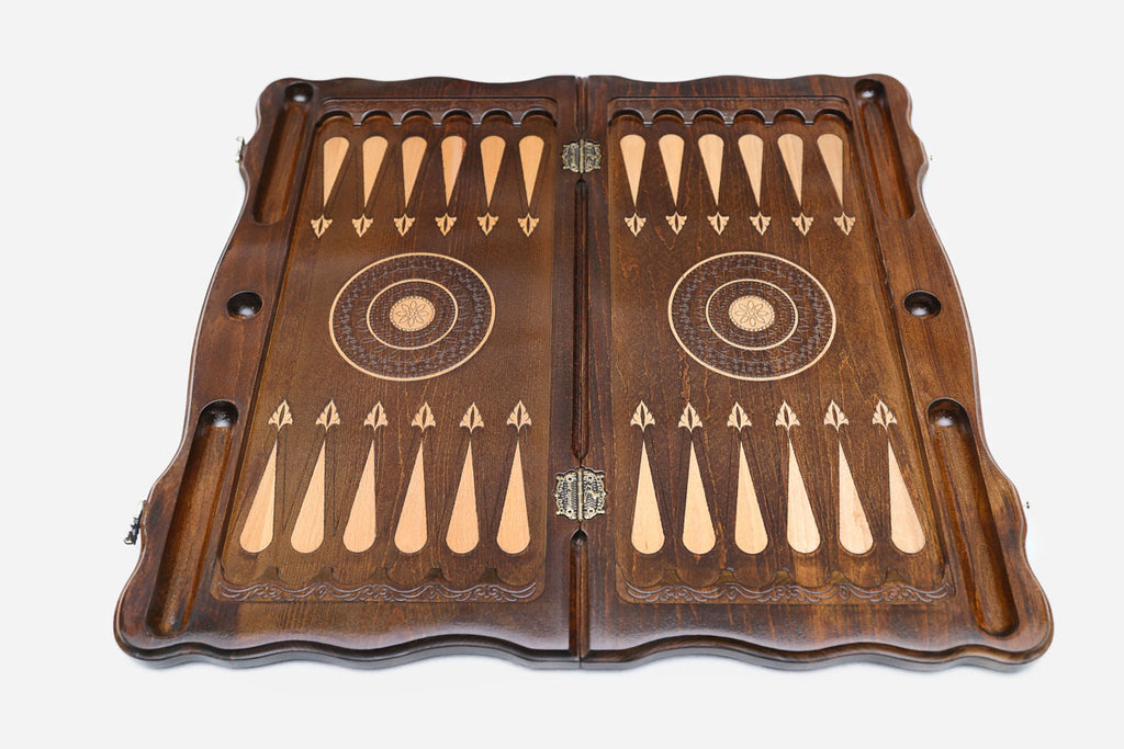 Backgammon Set Horses III - handmade wooden backgammon board
