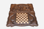 Backgammon Set Horses III - handmade wooden backgammon board