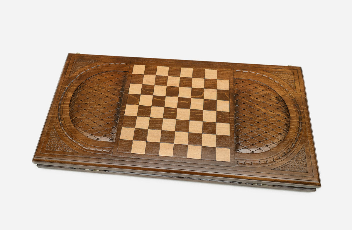 Backgammon Set Wolf IV - handmade wooden backgammon board
