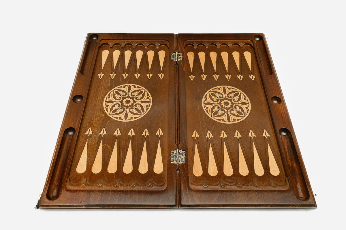 Backgammon Set Wolf IV - handmade wooden backgammon board