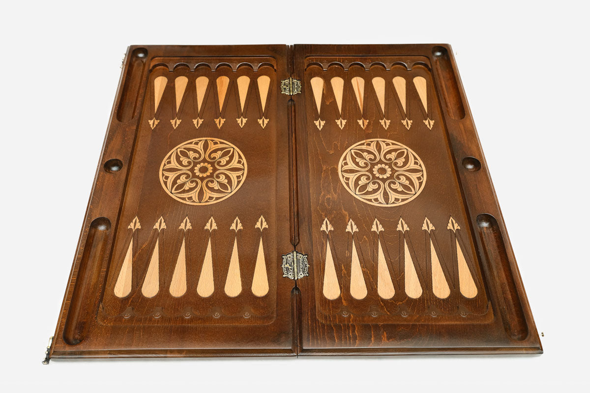 Backgammon Set Ship - handmade wooden backgammon board