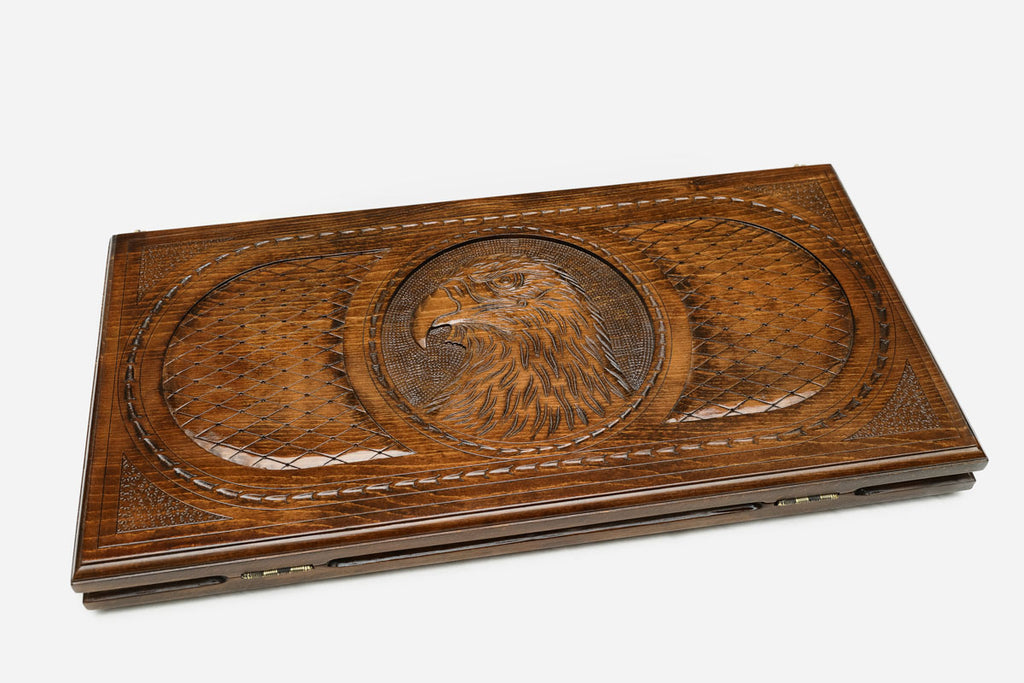 Backgammon Set Eagle II - handmade wooden backgammon board