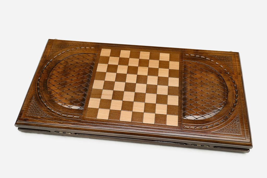 Backgammon Set Eagle II - handmade wooden backgammon board