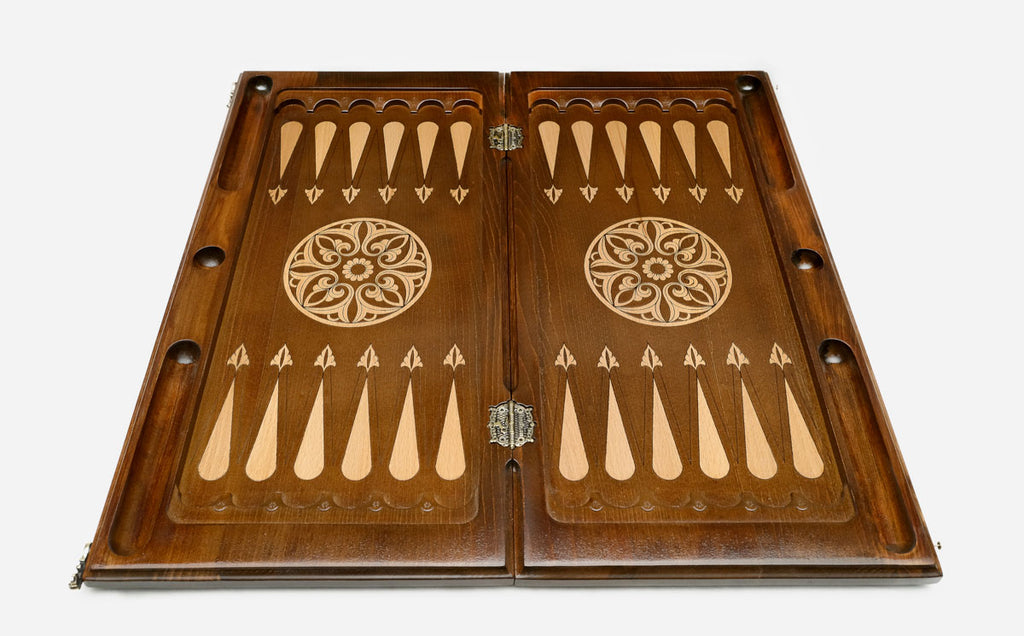 Backgammon Set Eagle II - handmade wooden backgammon board