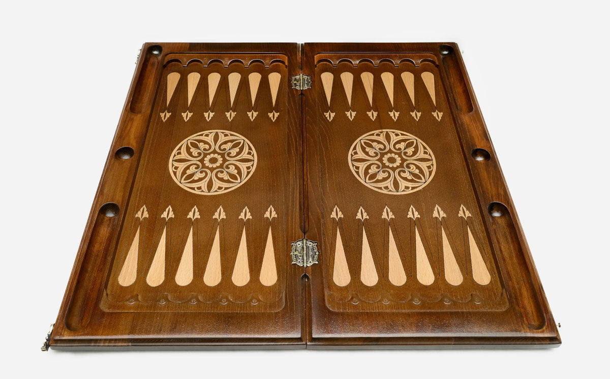Backgammon Set Eagle II - handmade wooden backgammon board