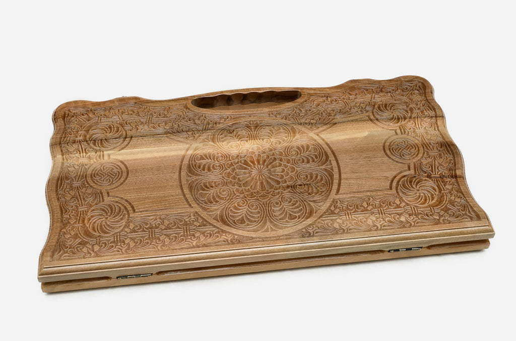 Armenian Backgammon Set - Ornaments XVI - handmade wooden backgammon board