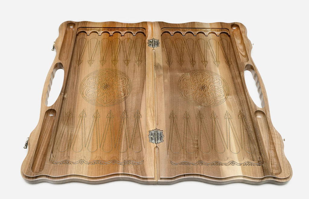 Armenian Backgammon Set - Ornaments XVI - handmade wooden backgammon board