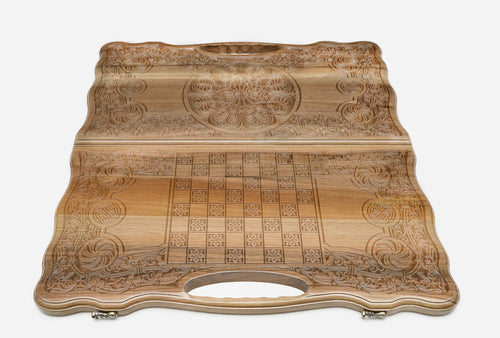 Armenian Backgammon Set - Ornaments XVI - handmade wooden backgammon board