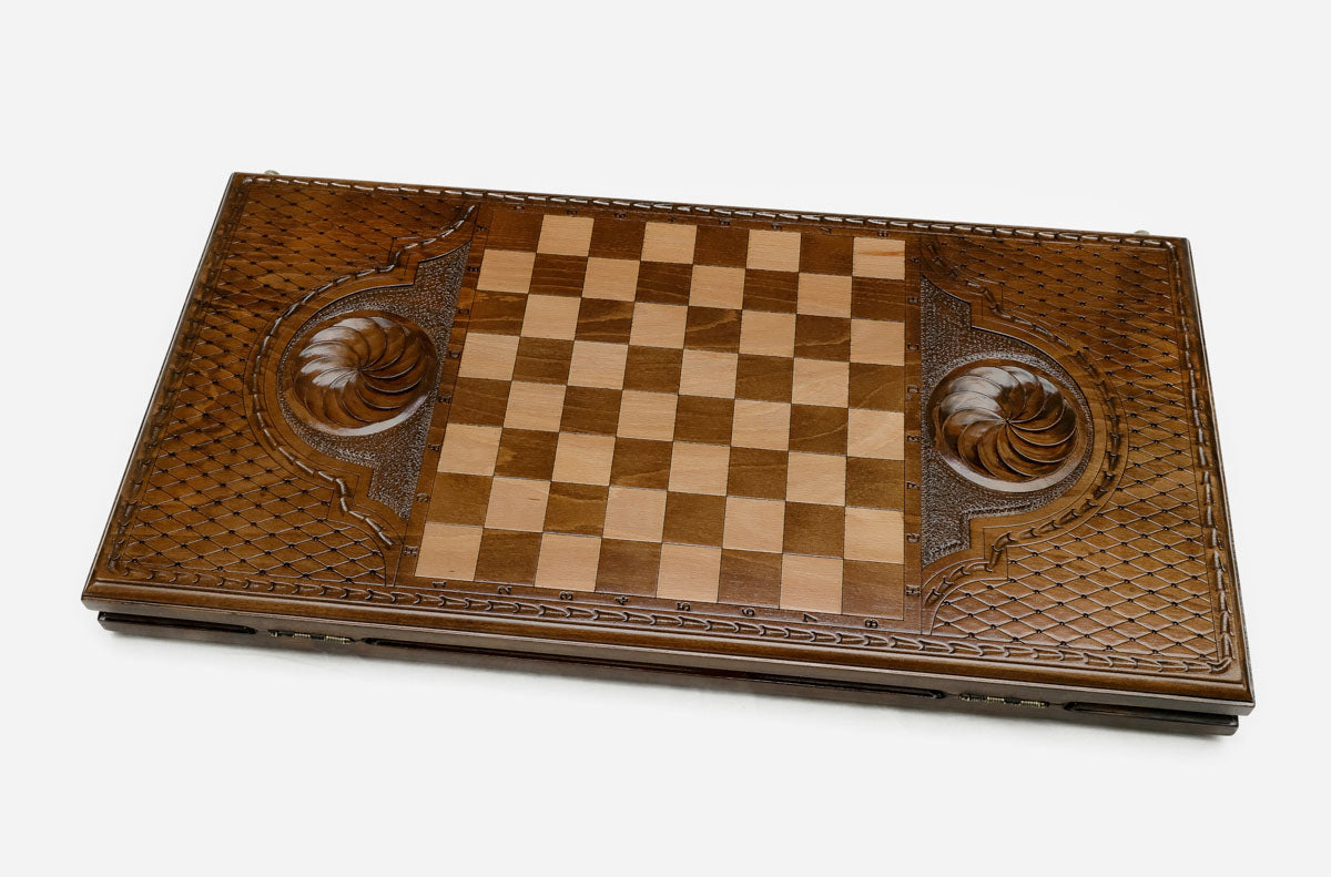 Armenian Backgammon Set - King Tigran the Great - handmade wooden backgammon board