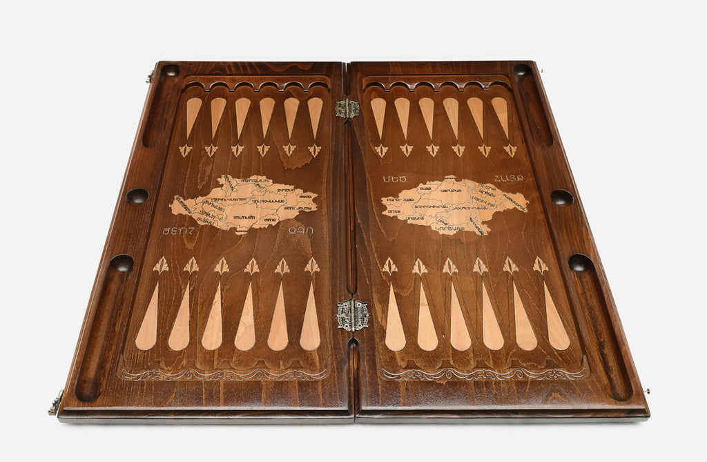 Armenian Backgammon Set - King Tigran the Great - handmade wooden backgammon board