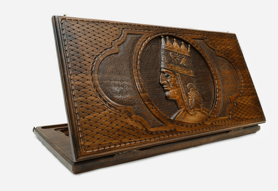 Armenian Backgammon Set - King Tigran the Great - handmade wooden backgammon board