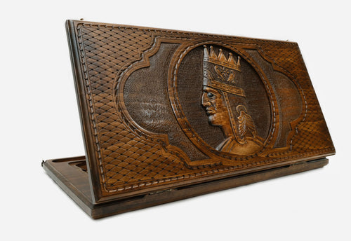 Armenian Backgammon Set - King Tigran the Great - handmade wooden backgammon board