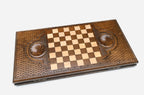 Backgammon Set Boar - handmade wooden backgammon board