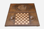 Backgammon Set Boar - handmade wooden backgammon board