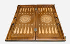 Backgammon Set Swans - handmade wooden backgammon board