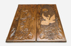 Backgammon Set Swans - handmade wooden backgammon board