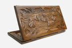 Backgammon Set Swans - handmade wooden backgammon board