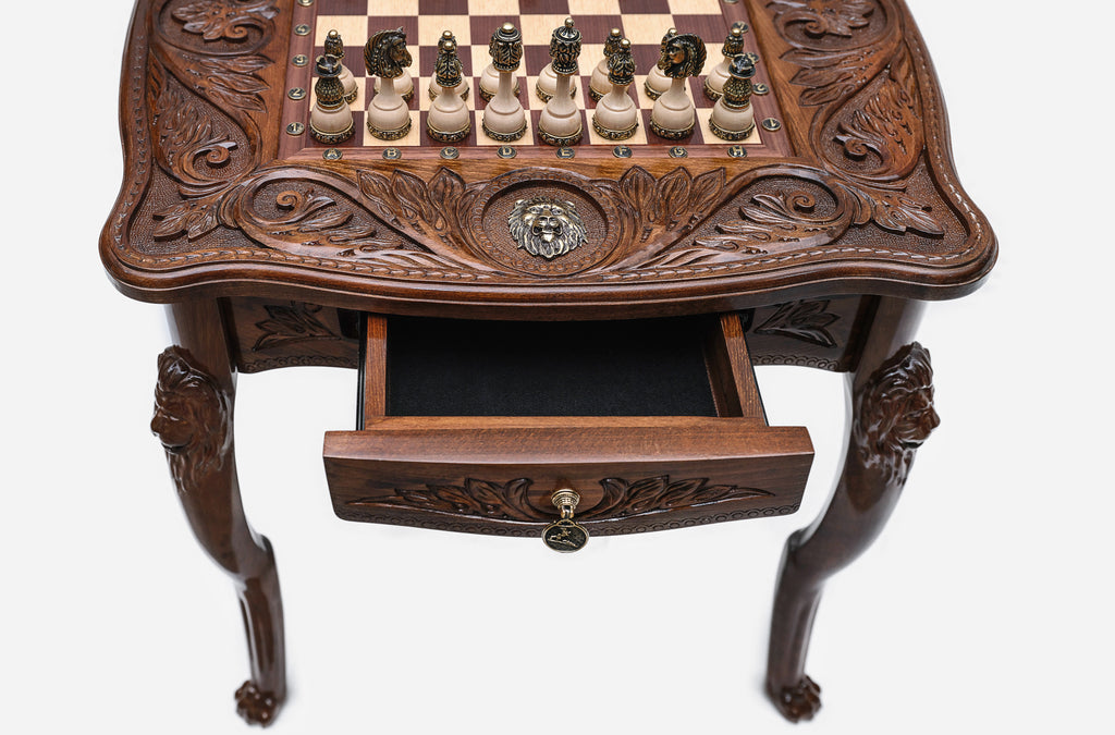 Lion chess table - view 3